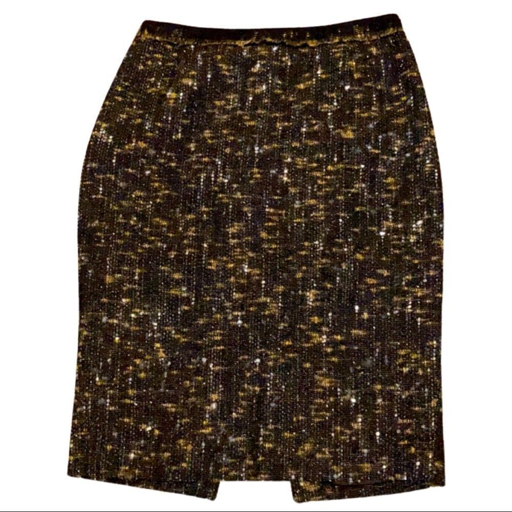 Elie Tahari Tweed Wool Blend Pencil Skirt